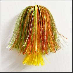 White Tiger / Yellow Crackle Combo Tinsel Tip 